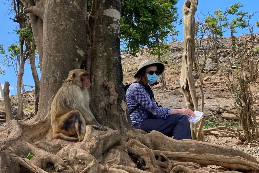Undergrad student in the field