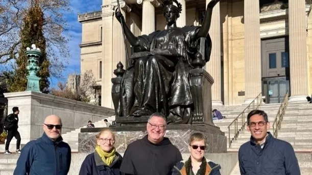 Kevin Schlottmann, Head of Archives Processing, Rare Book and Manuscript Library; Dr. Jill Shapiro, Ecology, Evolution & Environmental Biology; Fr. Francisco Nahoe OFMConv, Te Mau Hatu o Rapa Nui; Prof. Zoë Crossland, Anthropology; Prof. Miguel Urquiola, Dean of Social Science