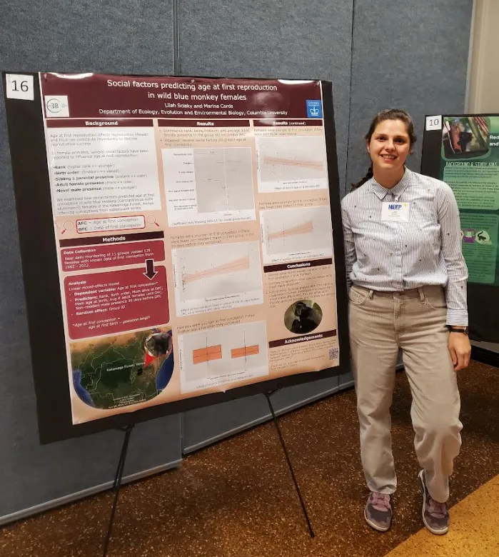 Lilah Sciaky standing in front of her poster