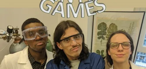 Three people with the word "Games" over their heads